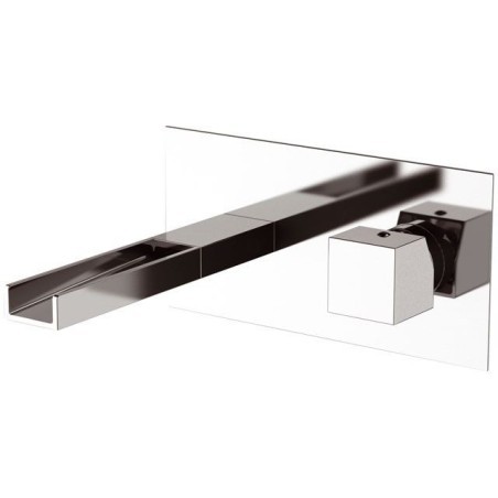 CUBE WATERFALL monocomando lavabo da incasso con bocca a cascata finitura cromo