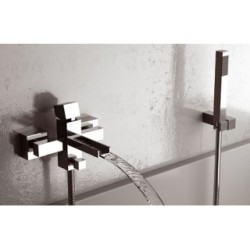 CUBE WATERFALL monocomando vasca esterno con bocca a cascata finitura cromo
