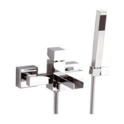 CUBE WATERFALL monocomando vasca esterno con bocca a cascata finitura cromo