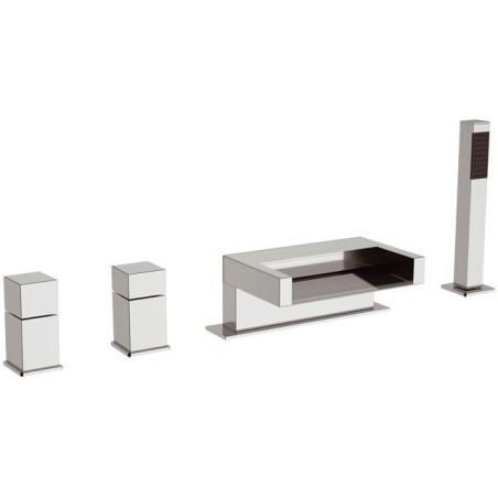 CUBE WATERFALL miscelatore monocomando bordo vasca finitura cromo