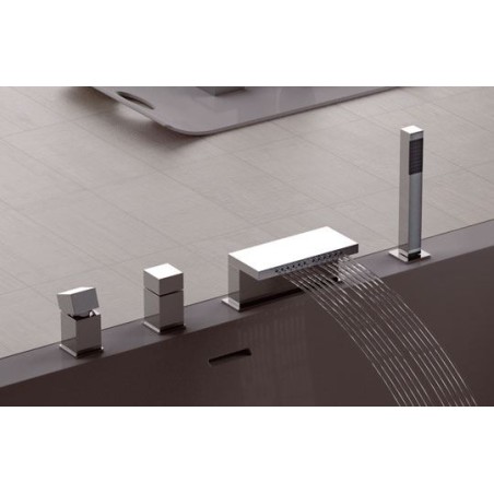 CUBE WATERFALL miscelatore monocomando bordo vasca finitura cromo