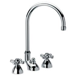 REVIVAL batteria lavabo con canna alta e scarico finitura cromo