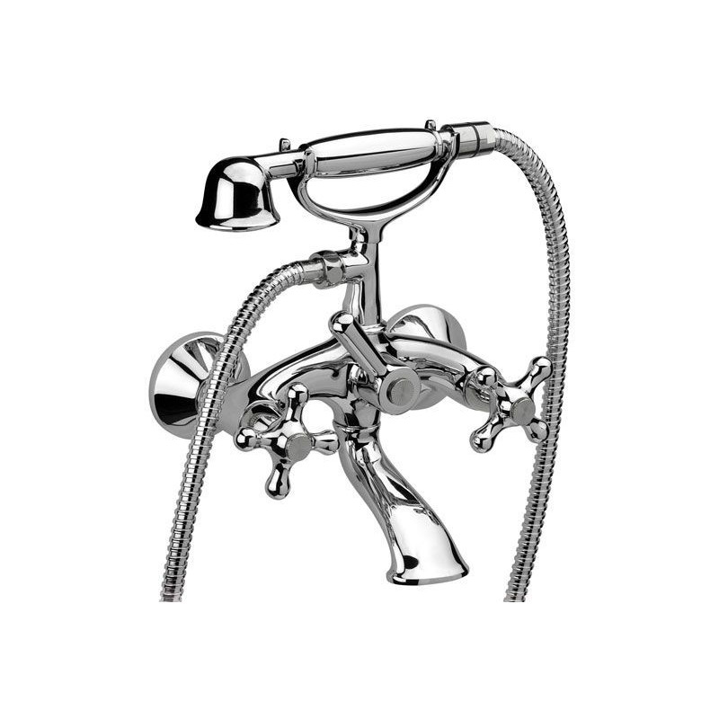 REVIVAL gruppo vasca esterno con doccia duplex e flessibile 150 cm finitura cromo