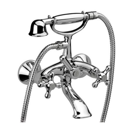 REVIVAL gruppo vasca esterno con doccia duplex e flessibile 150 cm finitura cromo