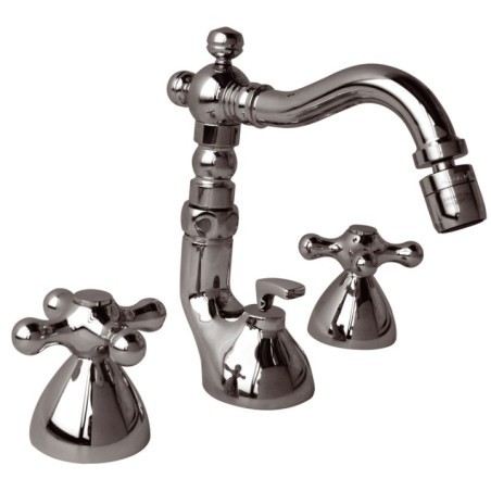 REVIVAL batteria bidet canna antica con scarico finitura cromo