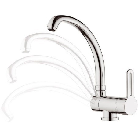 SMART monocomando per lavello con bocca alta finitura cromo