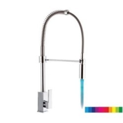 COLOR & AMBIENT monocomando lavello a molla con luce LED finitura cromo