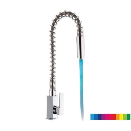 COLOR & AMBIENT monocomando lavello a molla con luce LED finitura cromo