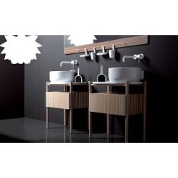 UKIYO-E Lavabo da appoggio tondo 42 + piano in ceramica