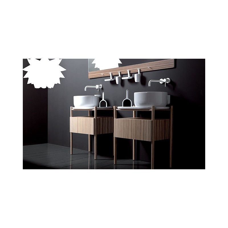 UKIYO-E Lavabo da appoggio tondo 42 + piano in ceramica