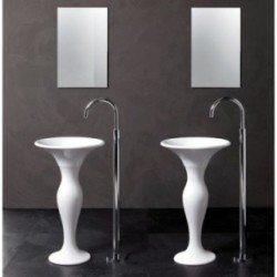 FORMOSA Lavabo tondo su colonna centro stanza bianco