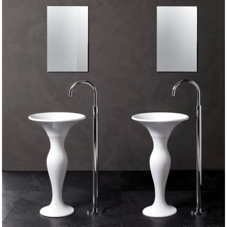 FORMOSA Lavabo tondo su colonna centro stanza bianco