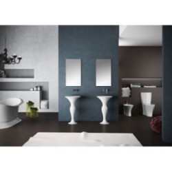 FORMOSA Lavabo tondo su colonna centro stanza bianco