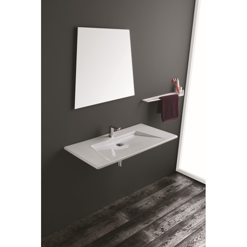 CRYSTAL Lavabo sospeso 100 monoforo o tre fori