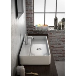 TRATTO Lavabo da appoggio monoforo Rettangolare 80
