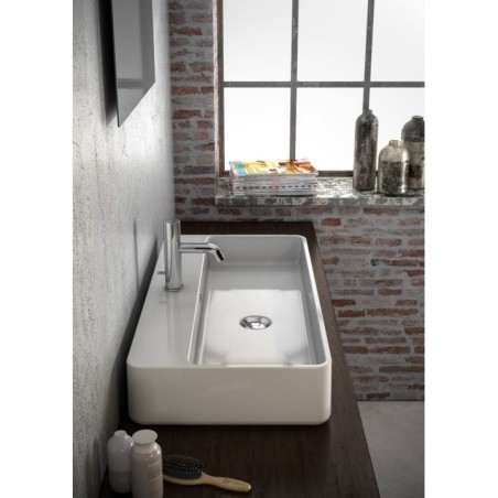 TRATTO Lavabo da appoggio monoforo Rettangolare 80