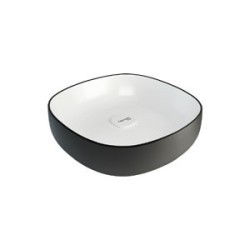 METAMORFOSI Lavabo da appoggio Quadro finitura celeste e nero