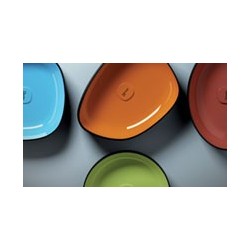 METAMORFOSI Lavabo da appoggio Informe finitura verde e nero