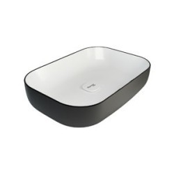 METAMORFOSI Lavabo da appoggio Rettangolare finitura bianco e nero