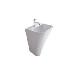 MEG11 lavabo sospeso cm 45x40 monoforo finitura bianco mat