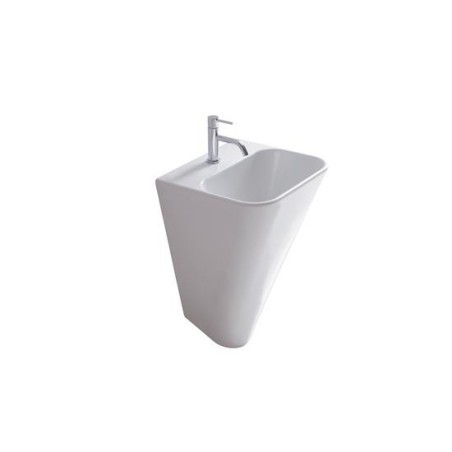 MEG11 lavabo sospeso cm 45x40 monoforo finitura bianco mat