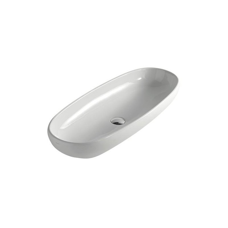 EL 1.2 lavabo cm 87 ciotola ovale da appoggio finitura bianco