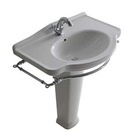 ETHOS lavabo cm 75 monoforo + colonna finitura nero