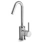 HEOS Miscelatore per lavabo con canna alta girevole e scarico finitura cromo