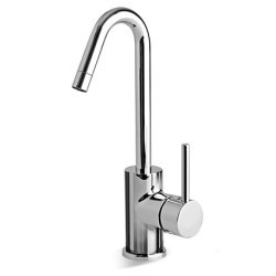 HEOS Miscelatore per lavabo con canna alta girevole e scarico finitura nickel spazzolato