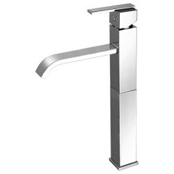 KLIP Miscelatore per lavabo con prolunga 200 mm e bocca lunga finitura nickel spazzolato
