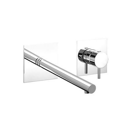 SIMPLY Miscelatore per lavabo ad incasso, con bocca a parete, interasse fisso finitura nickel spazzolato