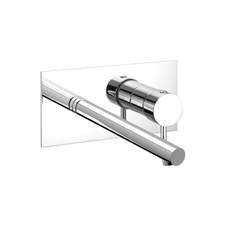 SIMPLY Miscelatore per lavabo ad incasso non ispezionabile, con bocca a parete finitura nickel spazzolato