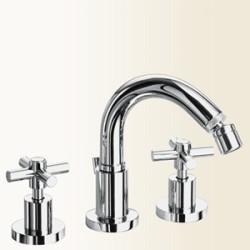 YUPPY Batteria per bidet finitura nickel spazzolato