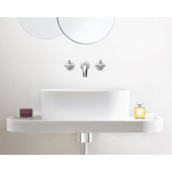 YUPPY Batteria per lavabo ad incasso finitura nickel spazzolato