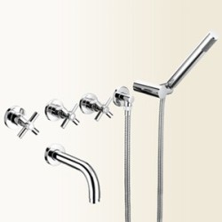 YUPPY Gruppo vasca ad incasso finitura nickel spazzolato