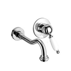 PARENTESI Miscelatore per lavabo ad incasso, con bocca a parete finitura cromo-oro