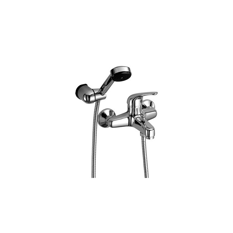 BETA Miscelatore per vasca esterno con supporto fisso e doccia finitura cromo