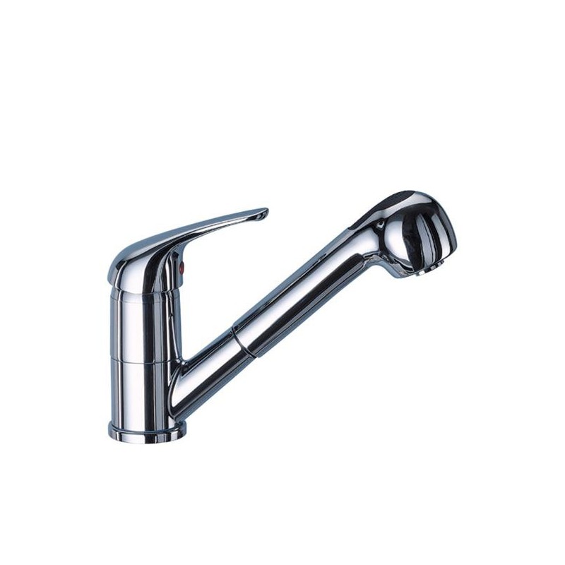 LINEA CUCINA miscelatore lavello con doccia estraibile a 2 getti finitura nickel spazzolato