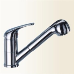 LINEA CUCINA miscelatore lavello con doccia estraibile a 2 getti finitura nickel spazzolato