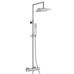 WELLNESS Colonna doccia in ottone con soffione in acciaio inox e miscelatore termostatico