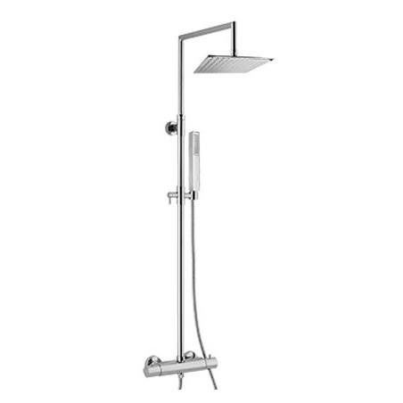 WELLNESS Colonna doccia in ottone con soffione in acciaio inox e miscelatore termostatico