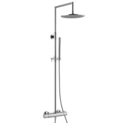 WELLNESS Colonna doccia in ottone con soffione in acciaio inox e miscelatore termostatico