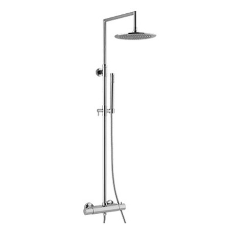 WELLNESS Colonna doccia in ottone con soffione in acciaio inox e miscelatore termostatico