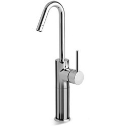 HEOS Miscelatore per lavabo con prolunga 200 mm con canna alta girevole finitura nickel spazzolato