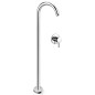 HEOS Bocca di erogazione a pavimento per lavabo con miscelatore incasso finitura nickel spazzolato