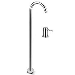 HEOS Bocca di erogazione a pavimento per lavabo con miscelatore d'appoggio finitura nickel spazzolato