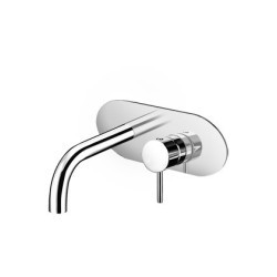 HEOS Miscelatore per lavabo ad incasso a piastra intera finitura cromo