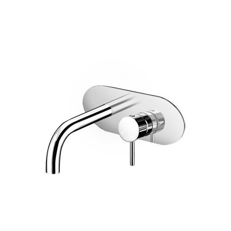 HEOS Miscelatore per lavabo ad incasso a piastra intera finitura nickel spazzolato