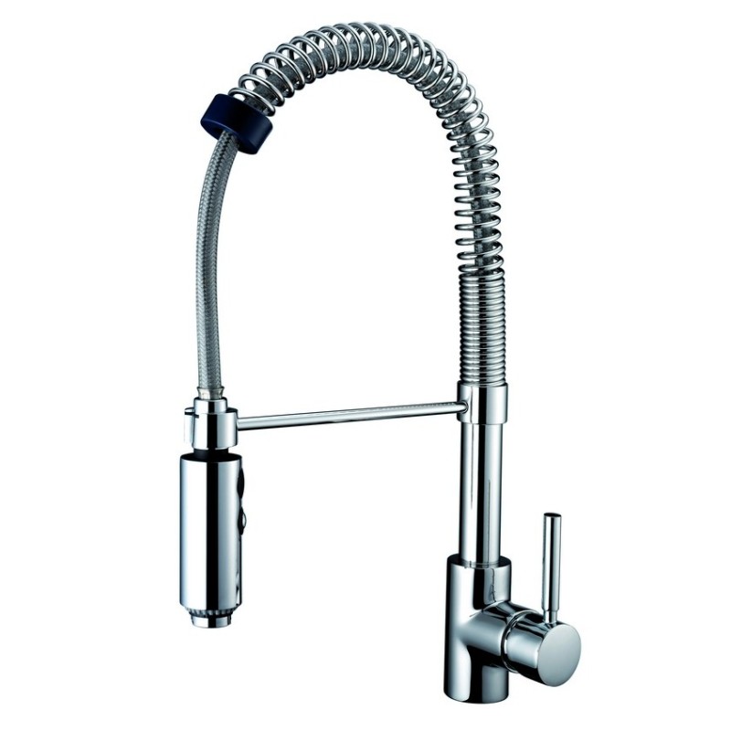 HYPERFLEX monocomando per cucine professionali con doccia a 2 getti finitura cromo