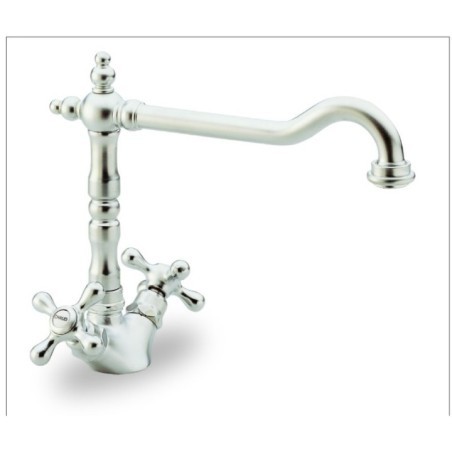 OLD FASHION monoforo per lavello retrò finitura cromo